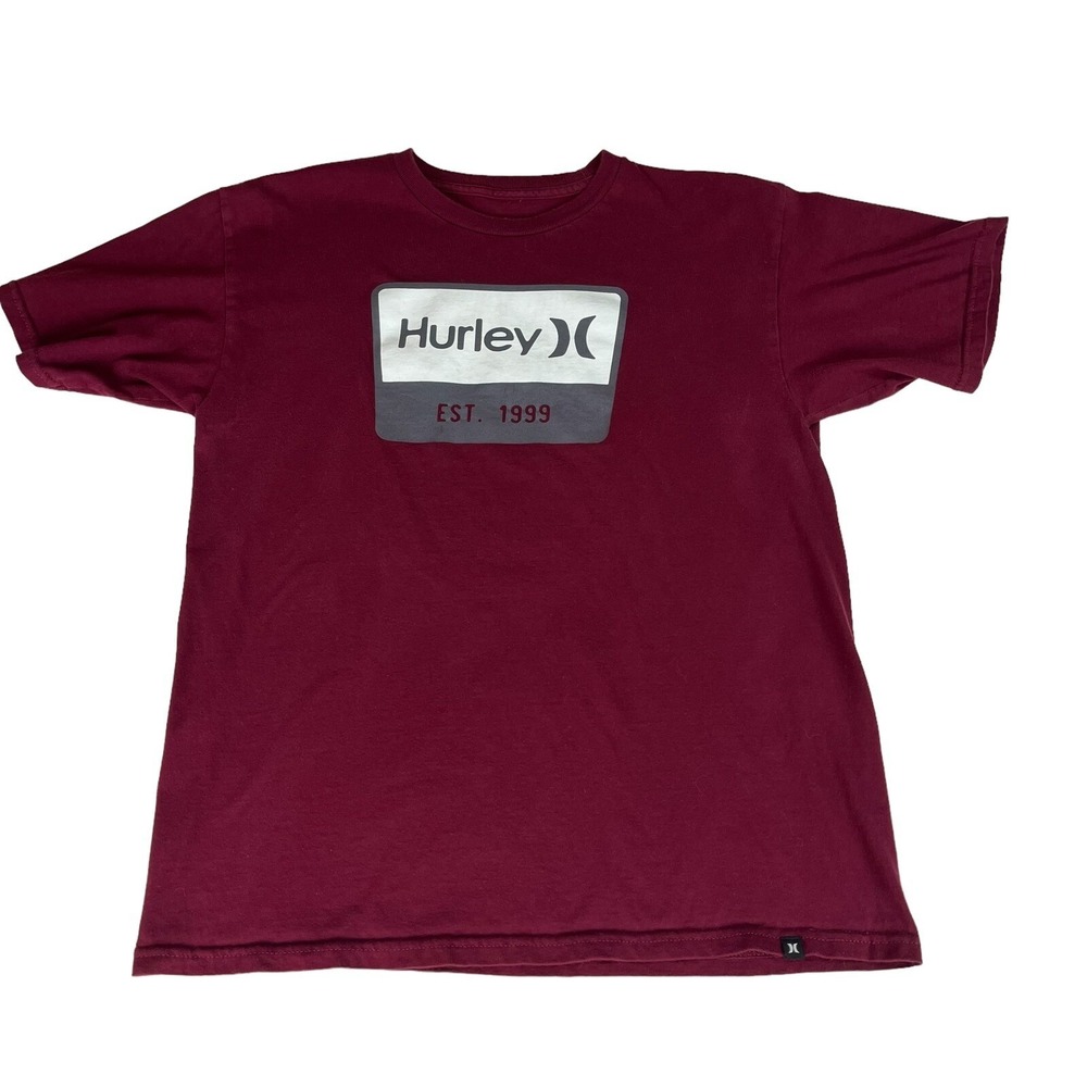 Hurley Mens Size M Maroon Short Sleeves Crew‎ Neck T-Shirt